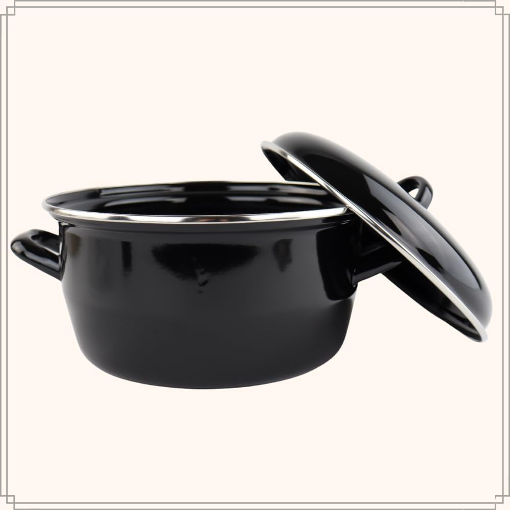 OTIX Frittiertopf - Schwarz - Emaille - Durchmesser 24 cm