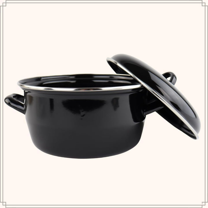 OTIX Frittiertopf - Schwarz - Emaille - Durchmesser 24 cm
