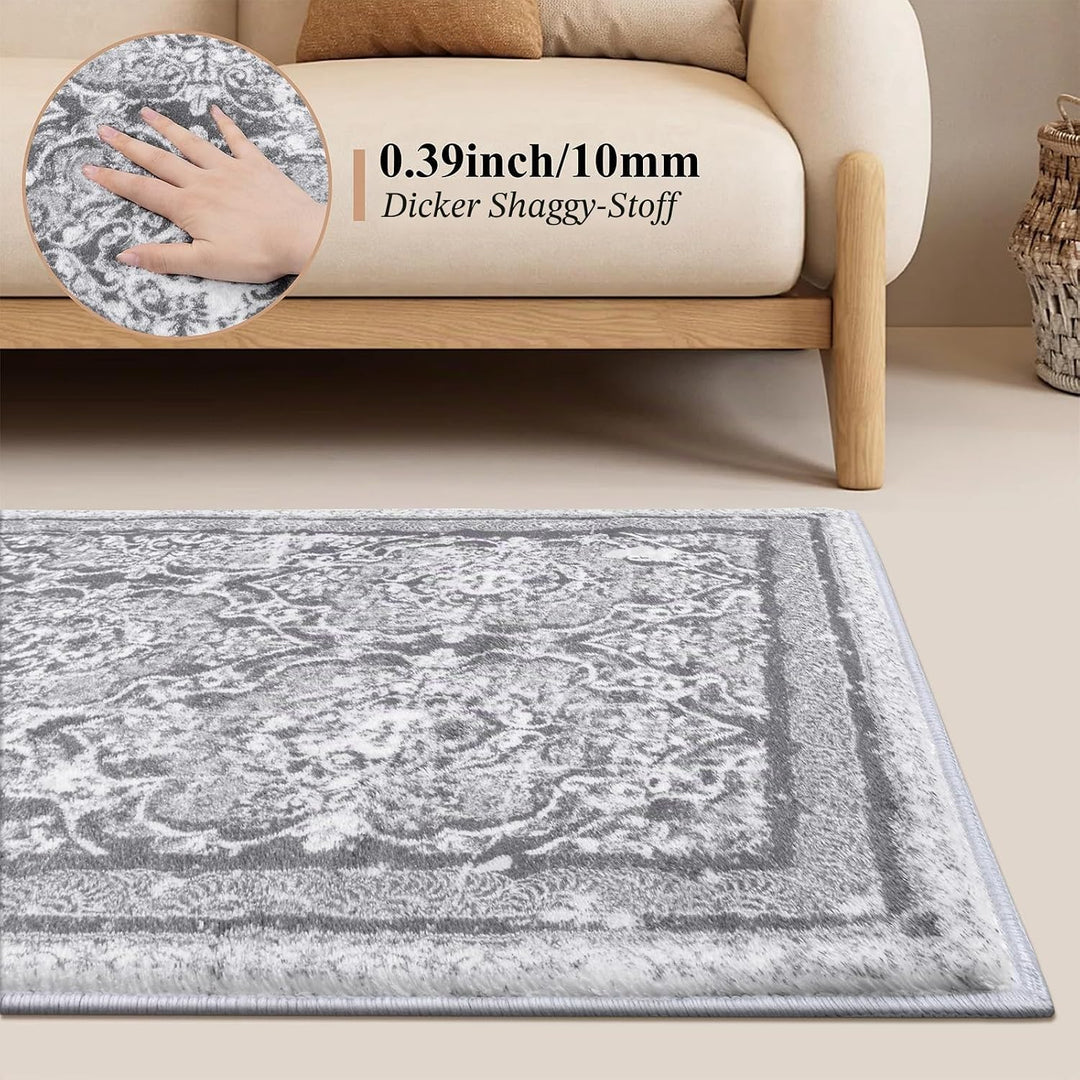 Enyhom Teppich Läufer 60 x 180cm Flauschig Weich Lang Läufer Waschbar Kurzflor Küchenläufer Teppichl