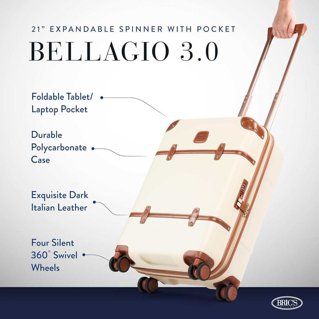Bric's Bellagio Trolley 55 cm Cream 21 inch Cream, 21 inch Cream