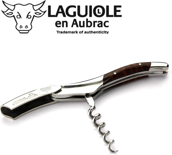 Laguiole en Aubrac Kellnermesser Schlangenholz Amourette Edelstahl glänzend SOM99AMI Sommelierbestec