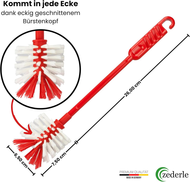 zederle 3X Mixtopf-Spülbürste, Reinigungsbürste für Thermomix, Monsieur Cuisine, Bosch Cookit, Reini