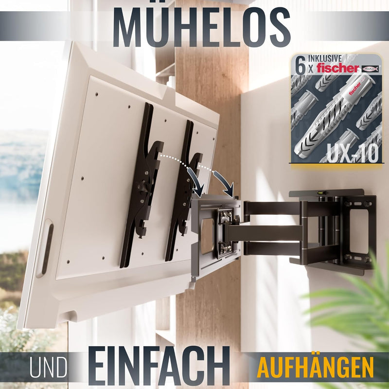 RICOO TV Wandhalterung Fernseher Schwenkbar Neigbar für 40-75 Zoll, Universal TV Halterung R06-F, Fe