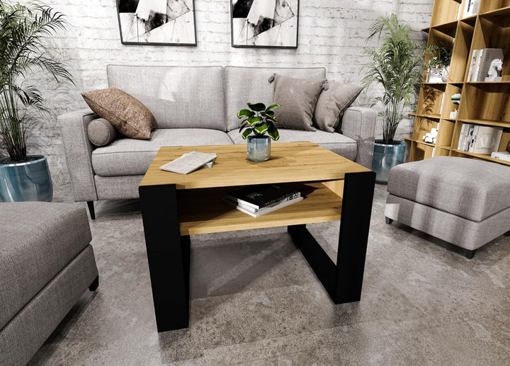 Couchtisch 65×53.6 cm – Wohnzimmertisch aus Holzwerkstoff, Stabiler & moderner Kaffeetisch mit zusät