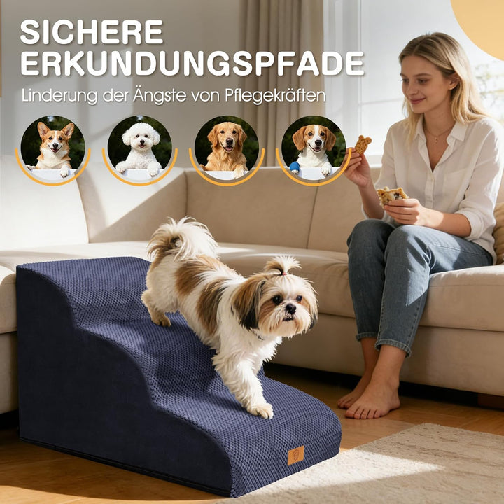 Zvonema Hundetreppe für Kleine Hunde, Hundetreppe Bett, Tragbar Abnehmbar Haustiertreppe mit Waschba