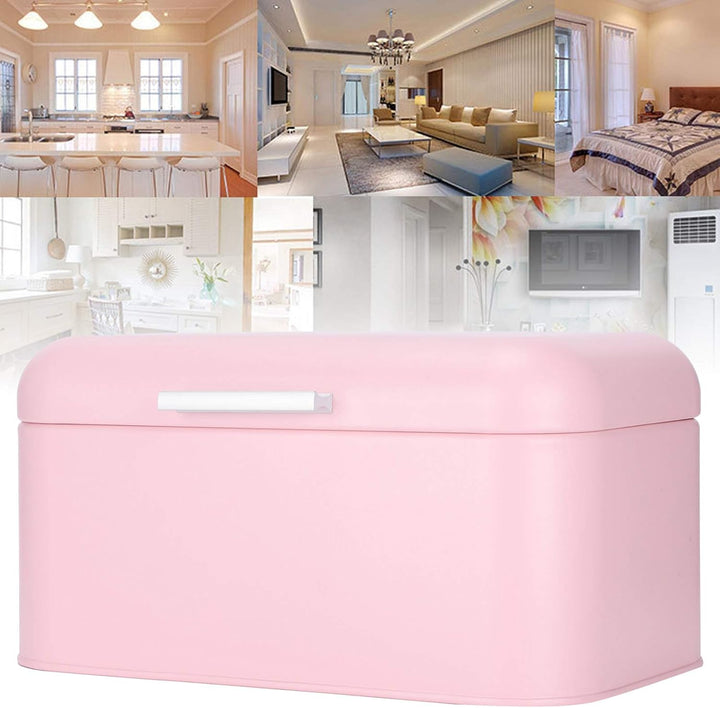 Brotkasten aus Metall,toastbrot aufbewahrungsbox, rosafarbener Brotkasten aus Schmiedeeisen, Aufbewa