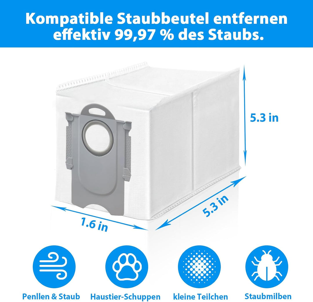 12 Stück Staubbeutel für Roborock QV 35A/Qrevo S5V/QV35S/Q Revo/Saros 10R/Saros10/Q Revo S/Qrevo Pro