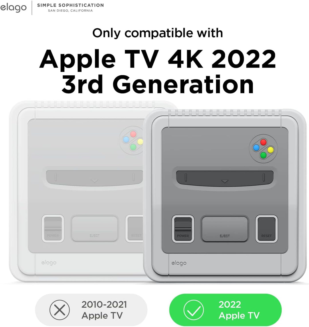 elago T4 Case Hülle Kompatibel mit Apple TV 4K 3. Generation (2022) - Mit IR Sensor Ausschnitt und L