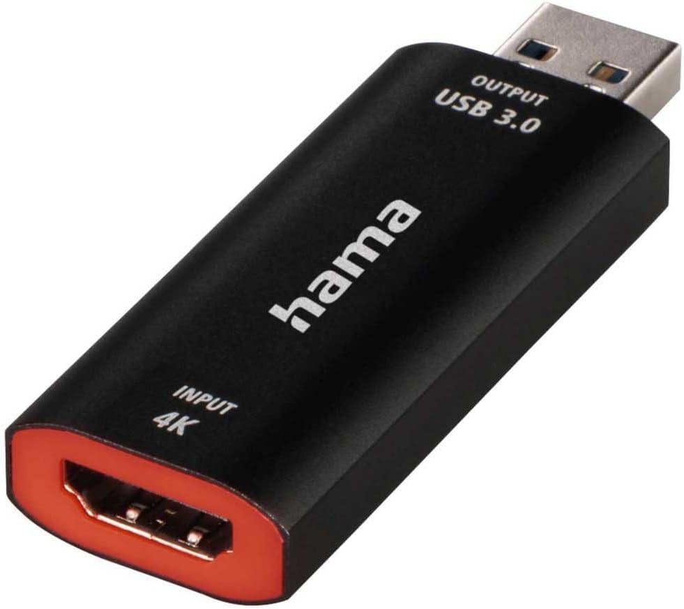 Hama Video Capture Card 4K HDMI zu USB 3.0 Videoaufnahmekarte (zur direkten Aufnahme Spiegelreflexka