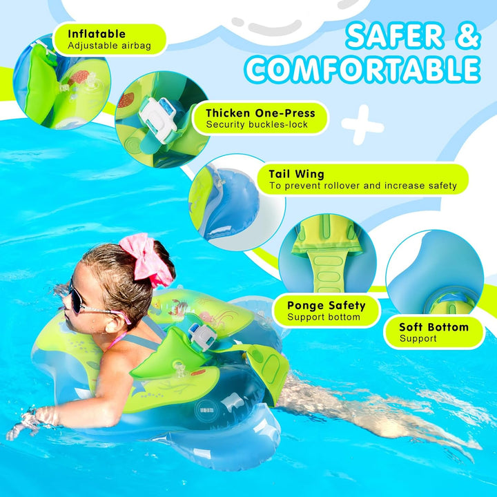 Schwimmring Baby mit abnehmbarem Sonnenschutz Mit Glocke Baby Float Schwimmsitz Kinderbecken Schwimm