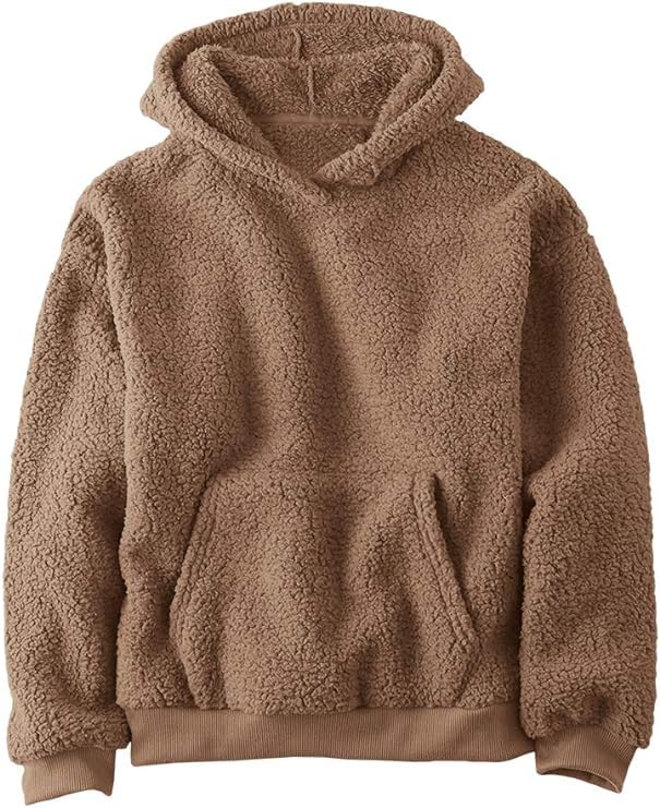 Haloumoning Kapuzenpullover Kinder Teddy Fleece Hoodie Unisex Warm Sherpa Sweatershirt Mädchen Junge