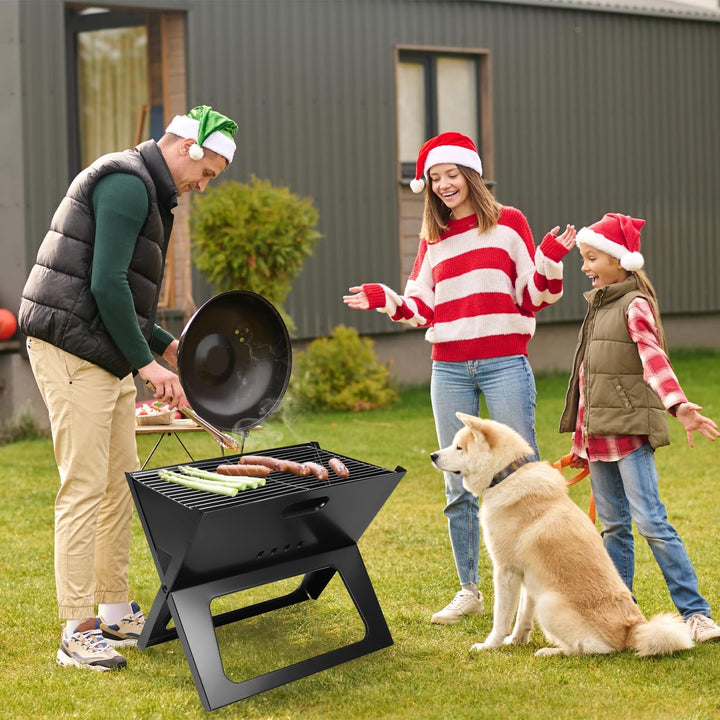 QWORK® Klappgrill, Faltgrill, Hitzebeständiger Laptopgrill, für Camping, Reise