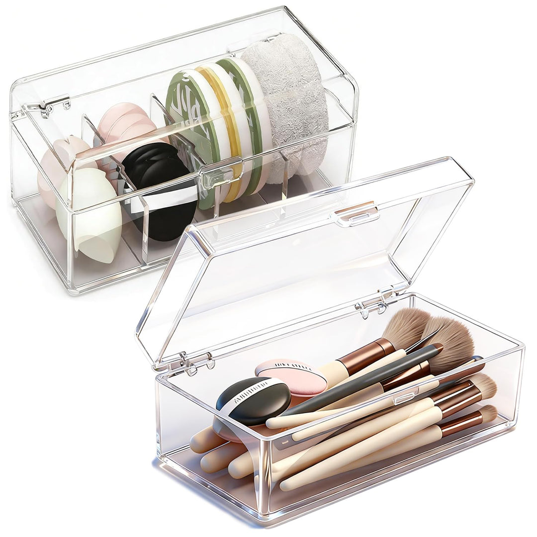 2er-Set Kosmetik Organizer Set, kosmetik Organizer mit Schubladen, Box für Haargummis, Stapelbare Sc