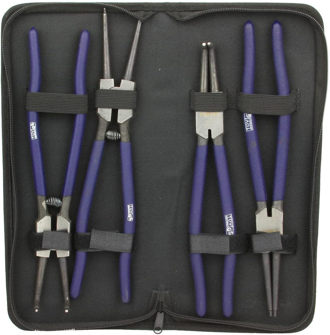 Seeger Elastische Ringzange Set 12 Zoll 4 Stück 300 mm mit Tasche