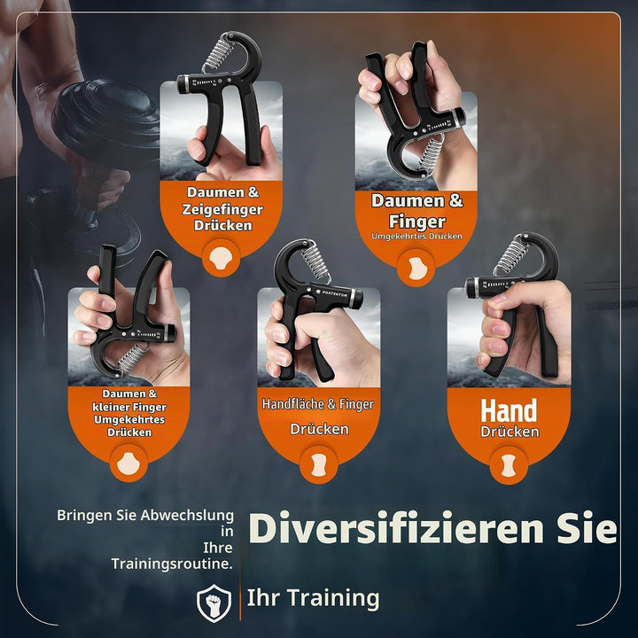 PORTENTUM Handtrainer Unterarmtrainer, Einstellbarer Widerstand 5-60kg, Hand Unterarm Trainingsgerät