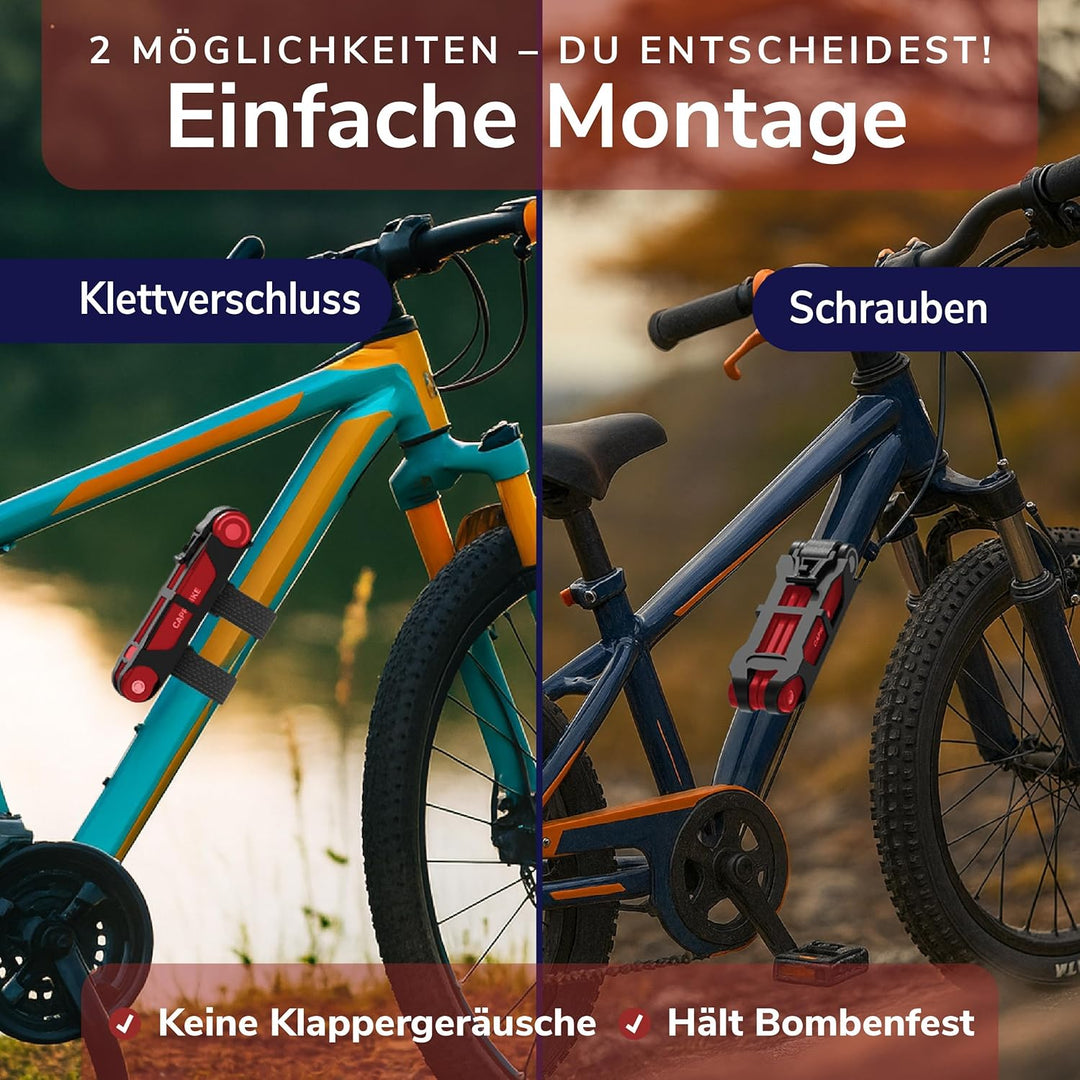 CAPRIBIKE Faltschloss für Fahrrad – Hochwertiges Fahrradschloss Hohe Sicherheit – Kompaktes E Bike S