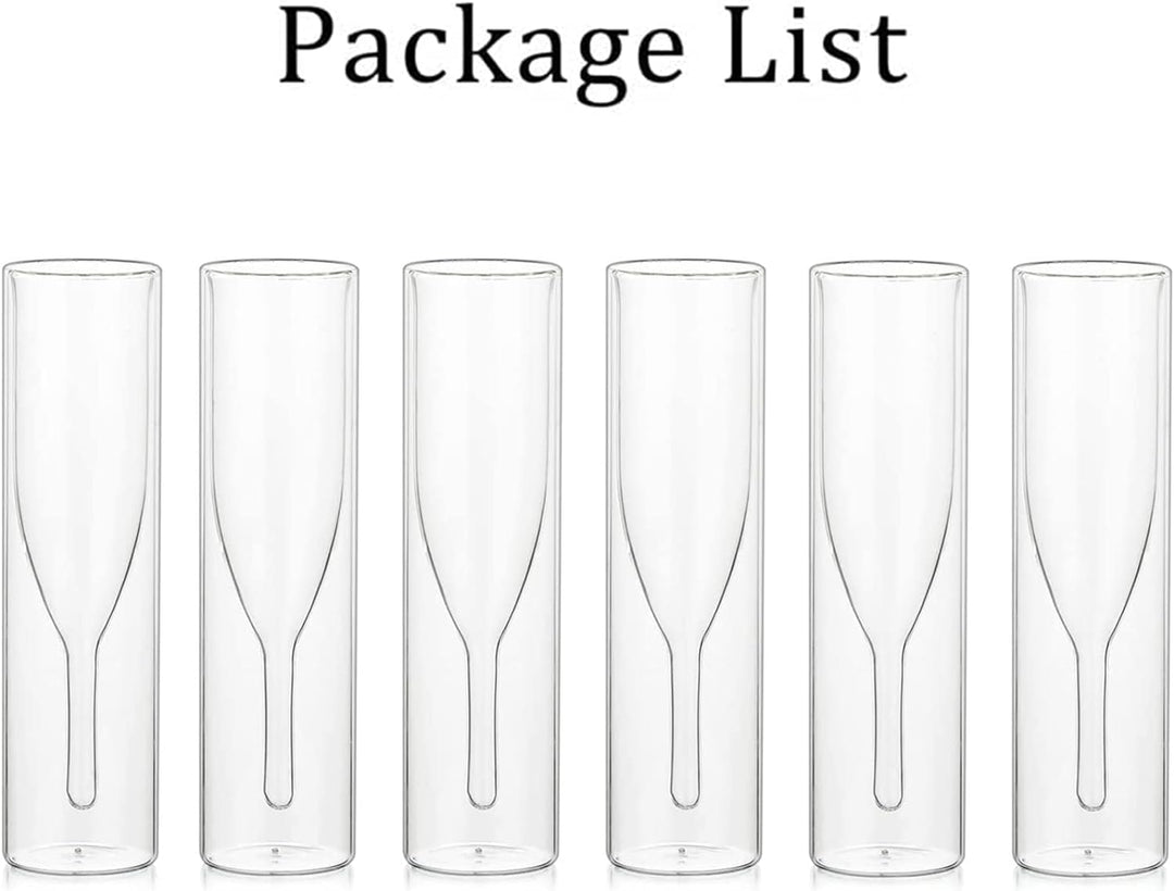 Sziqiqi Massive Doppelwandige Champagnerglas Kristallgläser, Classics Tulip Goblet Stemless Clear Gl