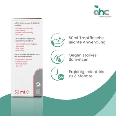 JV Cosmetics - AHC forte Antitranspirant - gegen Schwitzen an Händen und Füssen (50 ml) 50 ml (1er P