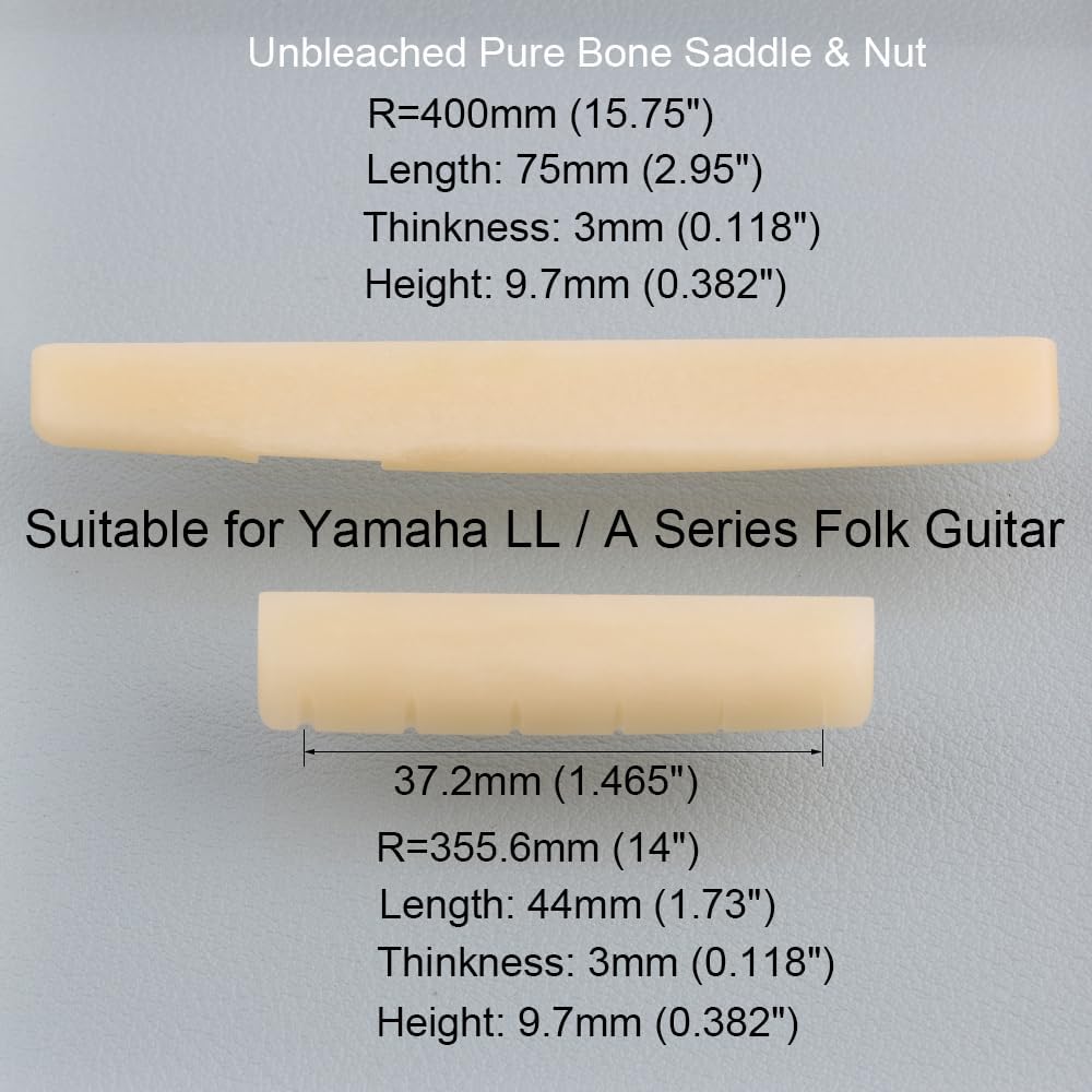 Ungebleichte Akustikgitarre mit Knochenmutter und Sattel für YMH LL &amp; A Series Akustikgitarre 44 mm
