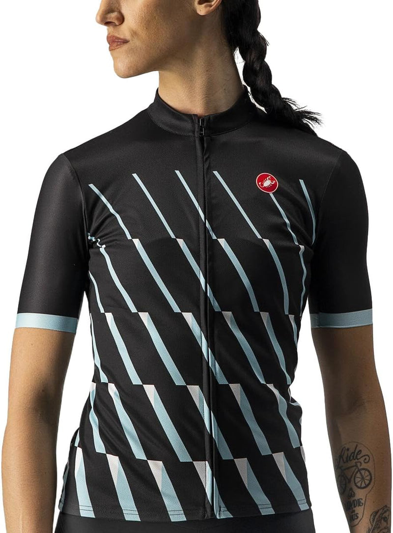 CASTELLI Damen Pendio Jersey Sweatshirt, Light Black/Sky Light/White, L EU