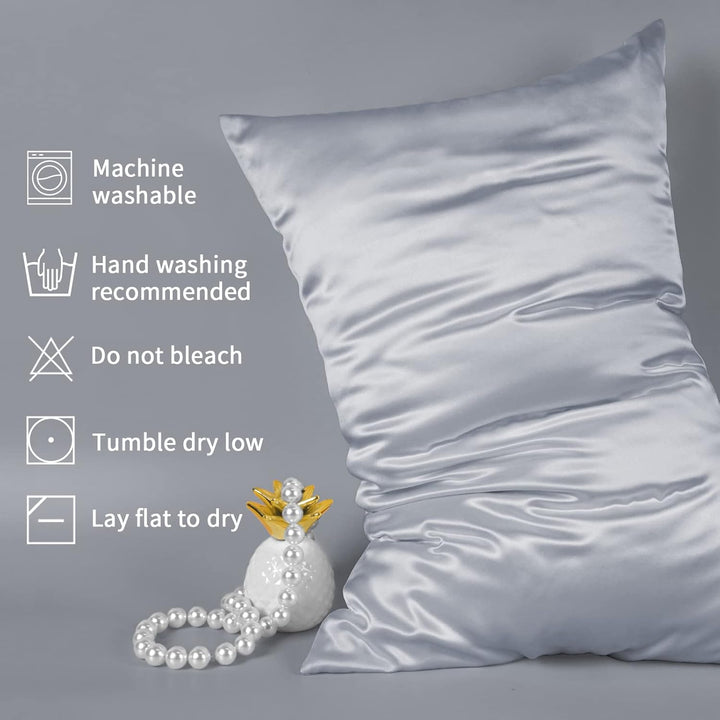 LULUSILK 100% Seide Kissenbezug Haar- und Hautpflege Kissenhülle knitterarm 2 Stücke Kissenbezug Sei