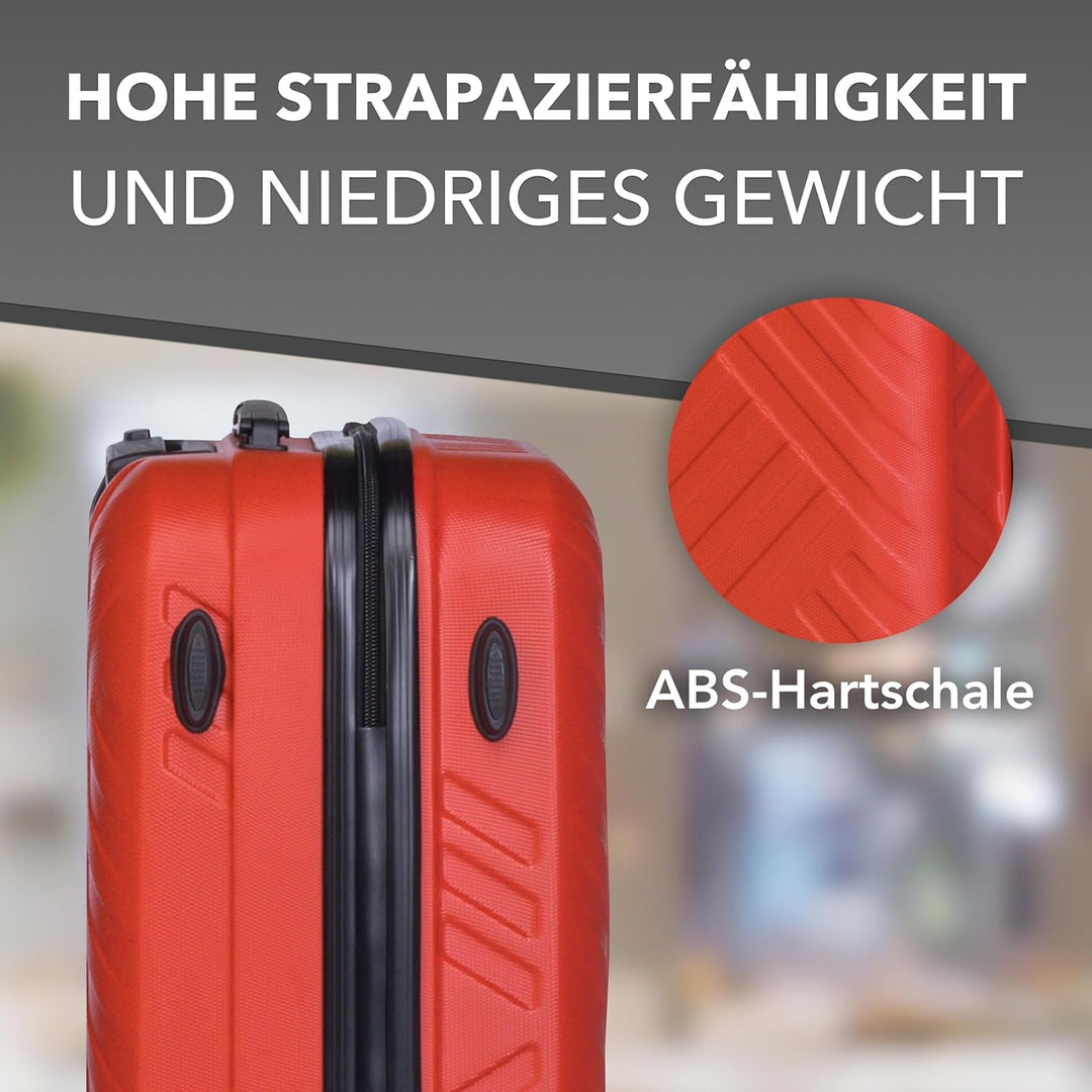 Xonic Design Reisekoffer - ABS Hartschalen Koffer mit 360° Leichtlauf-Rollen - hochwertiger Trolley