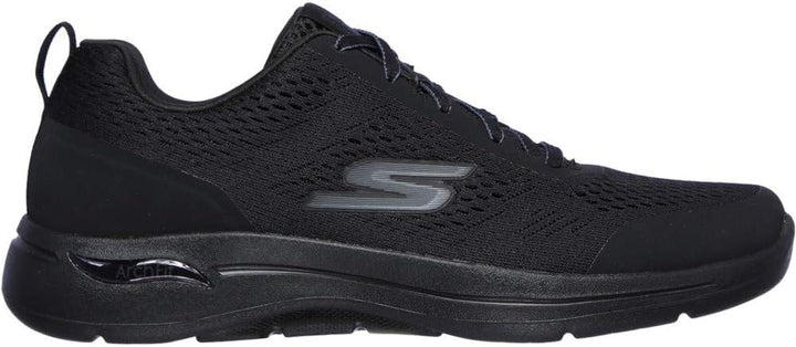 Skechers Herren Go Walk Arch Fit Idyllic Sneaker 39.5 EU Black Textile Synthetic Trim, 39.5 EU Black