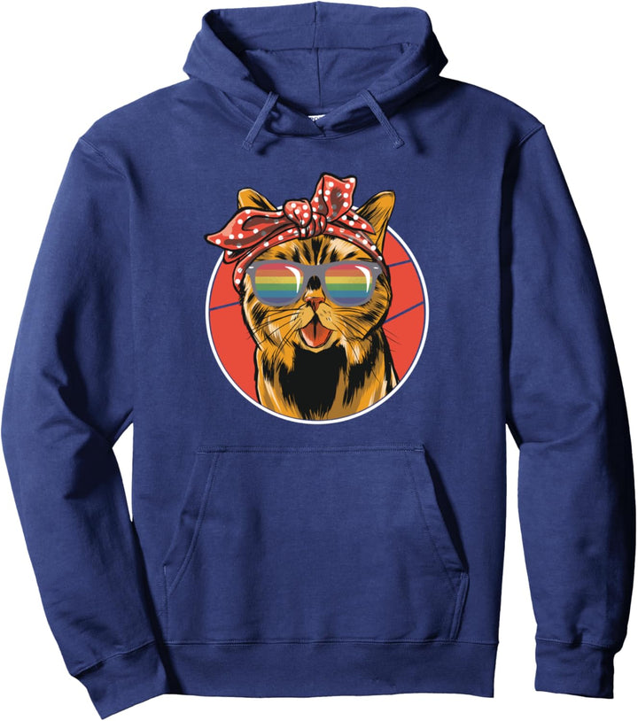 Rainbow Sonnenbrille Katze LGBTQ Pride Month Pullover Hoodie