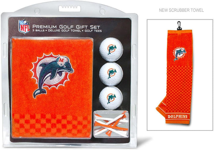 Team Golf NFL Geschenkset Besticktes Golf-Handtuch, 3 Golfbälle und 14 Golf-Tees 6,5 cm Regulierung,
