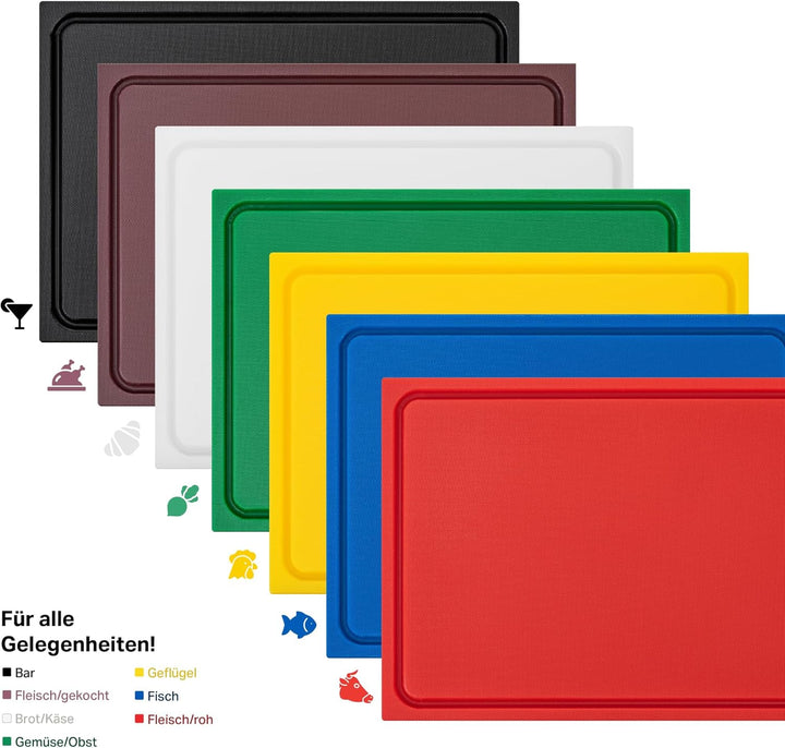 Muvell stabiles Schneidebrett Kunststoff | Grün, 35x25x2 cm | Spülmaschinenfest, EXTRA dick, messers