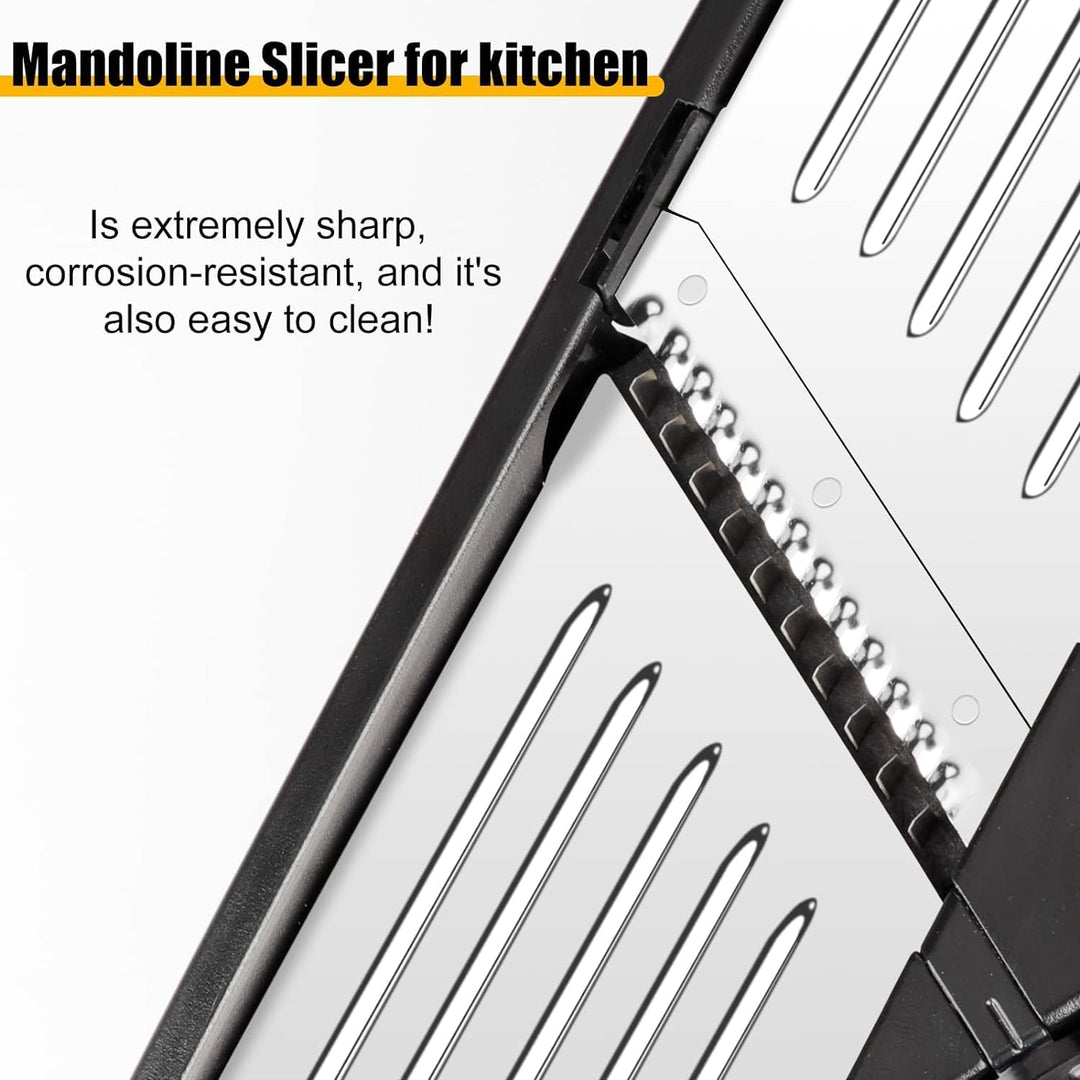 Gemüsehobel, 7-in-1 Verstellbar Mandoline Gemüsehobel, Multifunktion Scheiben, Julienne, Edelstahl G
