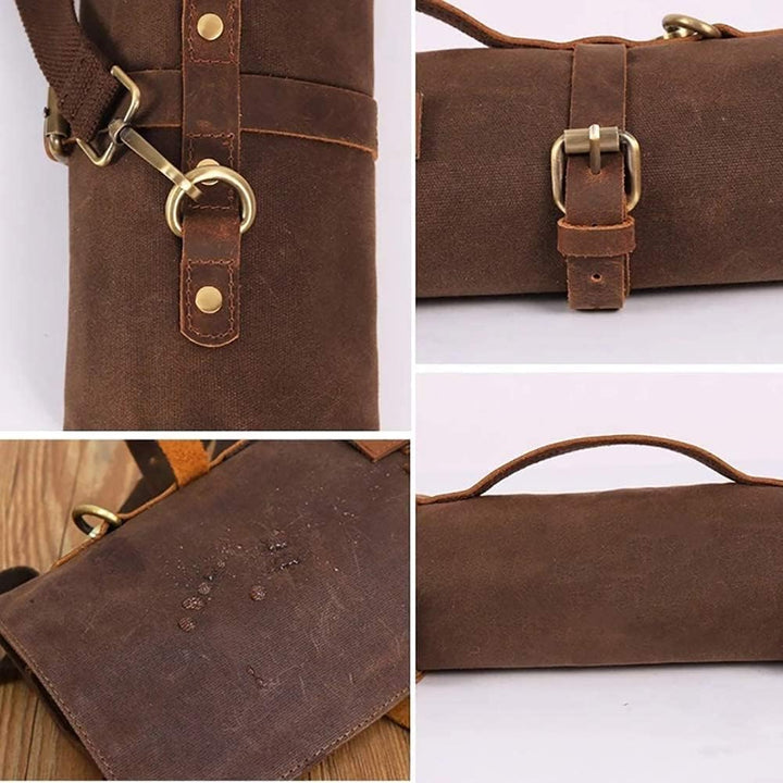 Messertasche,Messer-Rolltasche Kochmesser Rolltasche Messerkoffer mit 8 Fächern für Messer und Löffe