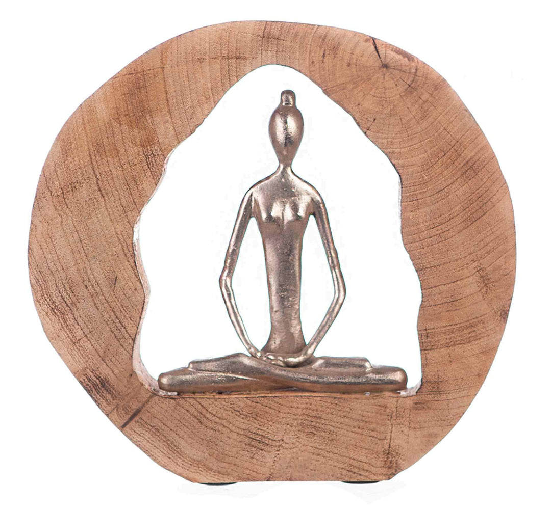 Casablanca - Skulptur, Dekofigur - Health - Mangoholz/Aluminium - handgefertigt - Höhe 27 cm Höhe 27