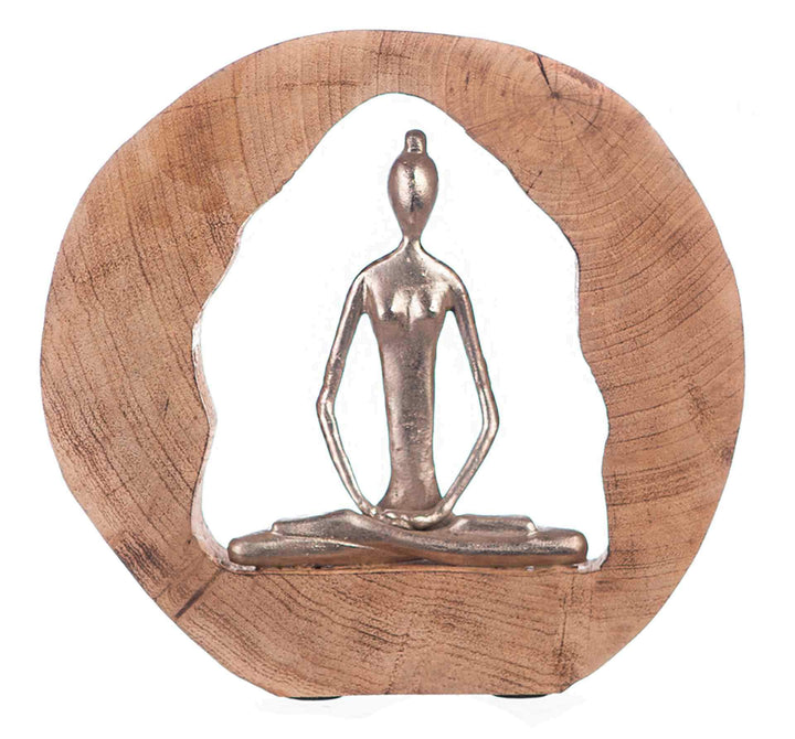 Casablanca - Skulptur, Dekofigur - Health - Mangoholz/Aluminium - handgefertigt - Höhe 27 cm Höhe 27