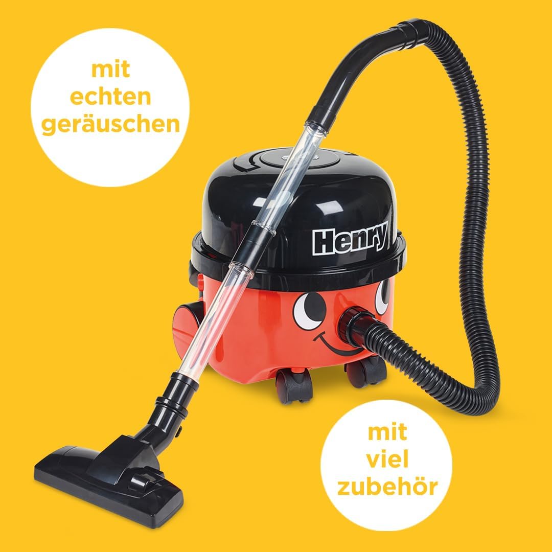 Casdon Henry & Hetty Spielzeug – Henry Staubsauger – Rotes Staubsauger-Spielzeug mit echter Saugfunk