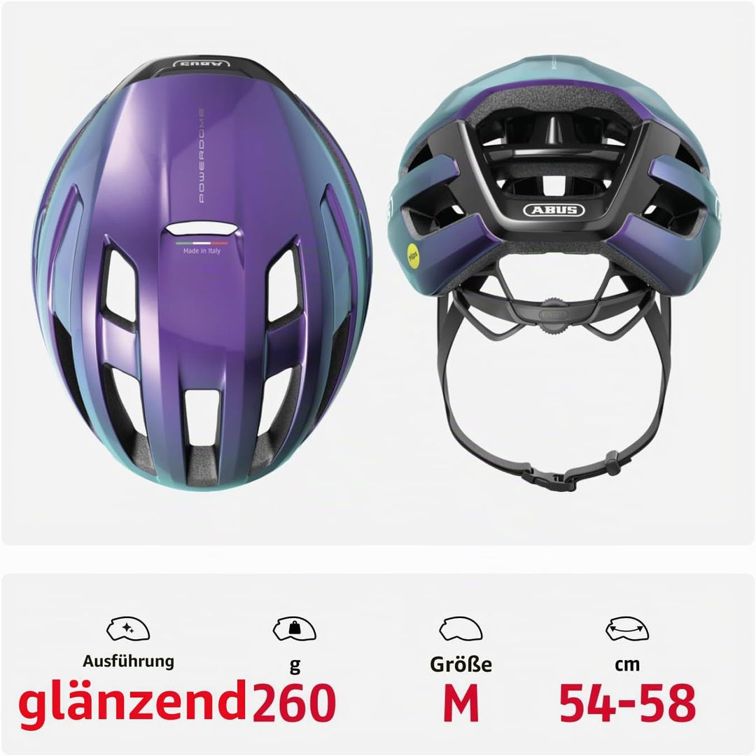 ABUS Rennradhelm PowerDome MIPS - leichter Fahrradhelm mit cleverem Belüftungssystem und Aufprallsch