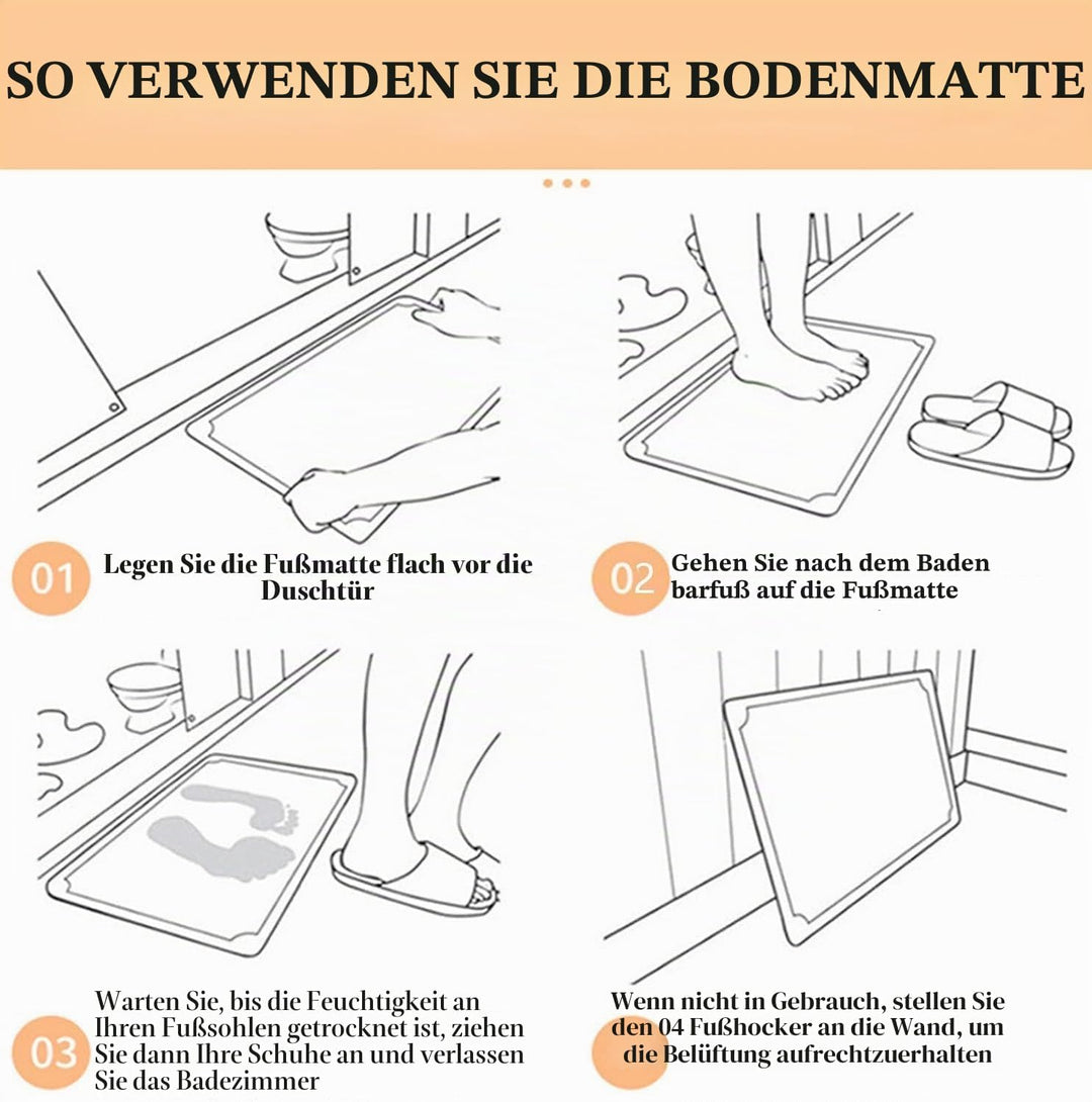 Dai Lufei Stein-Badematte – Natürliche Kieselgur, Super Saugfähige Duschmatte, Schnell Trocknende, r