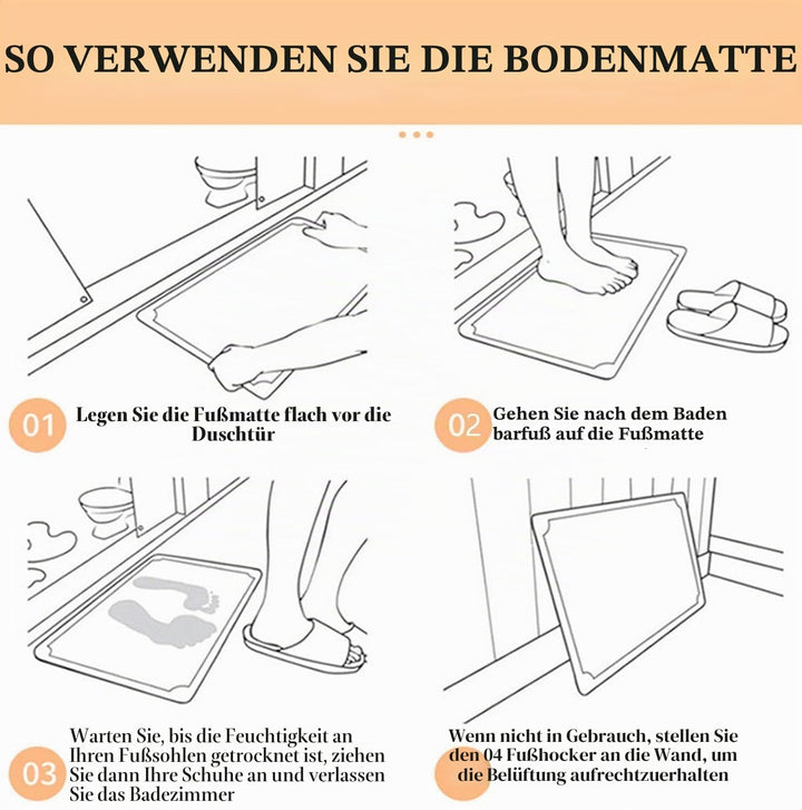 Dai Lufei Stein-Badematte – Natürliche Kieselgur, Super Saugfähige Duschmatte, Schnell Trocknende, r