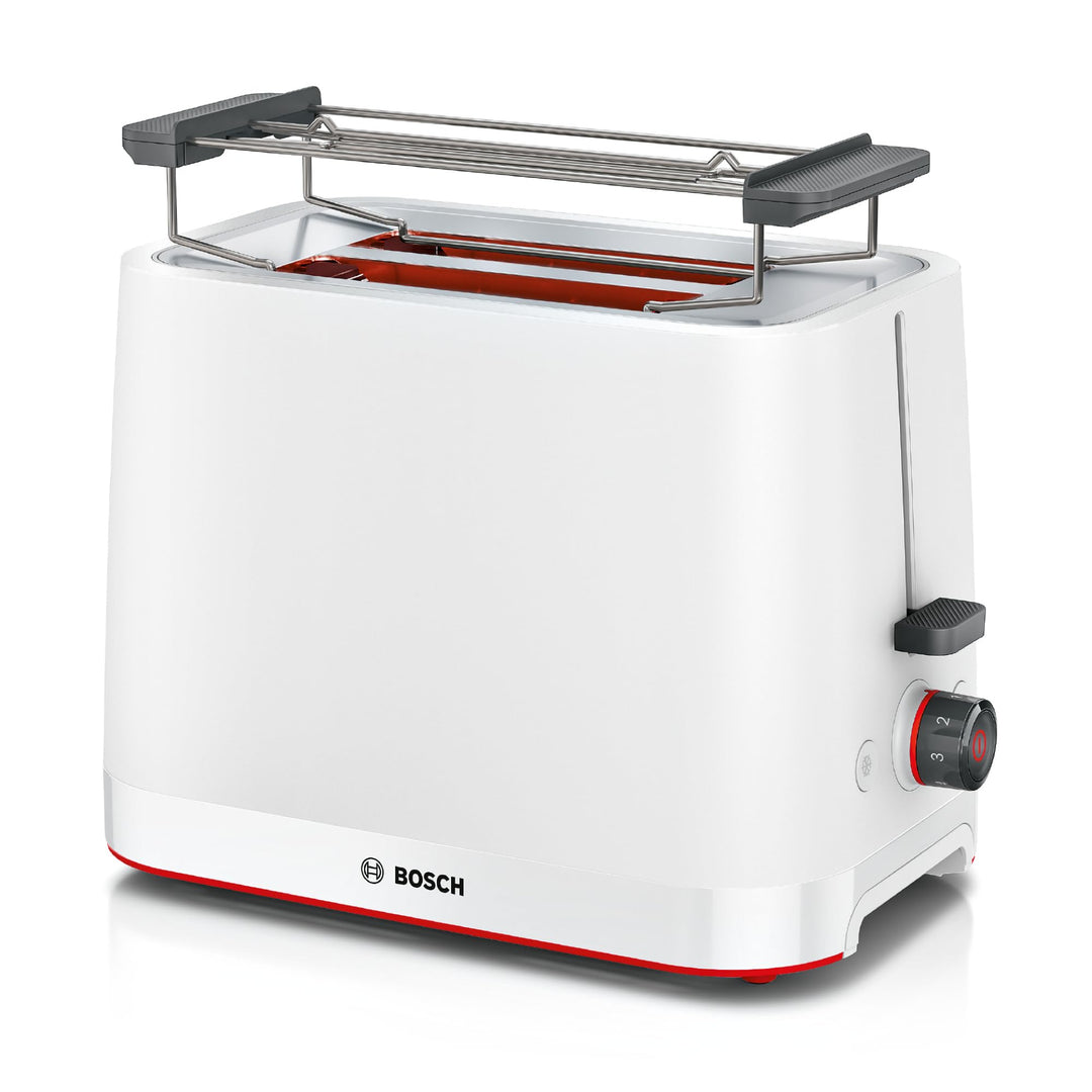 Bosch Kompakt Toaster MyMoment TAT3M121, entnehmbarer klappbarer Brötchenaufsatz, mit Auftaufunktion