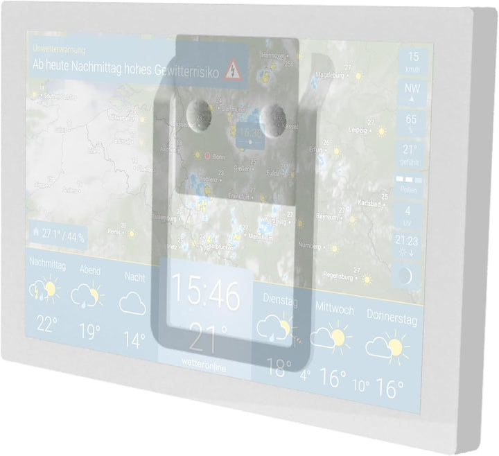 Wandhalterung für wetteronline home (ab 2. Generation), komplettes Wandmontage-Set mit Kabel, Schrau