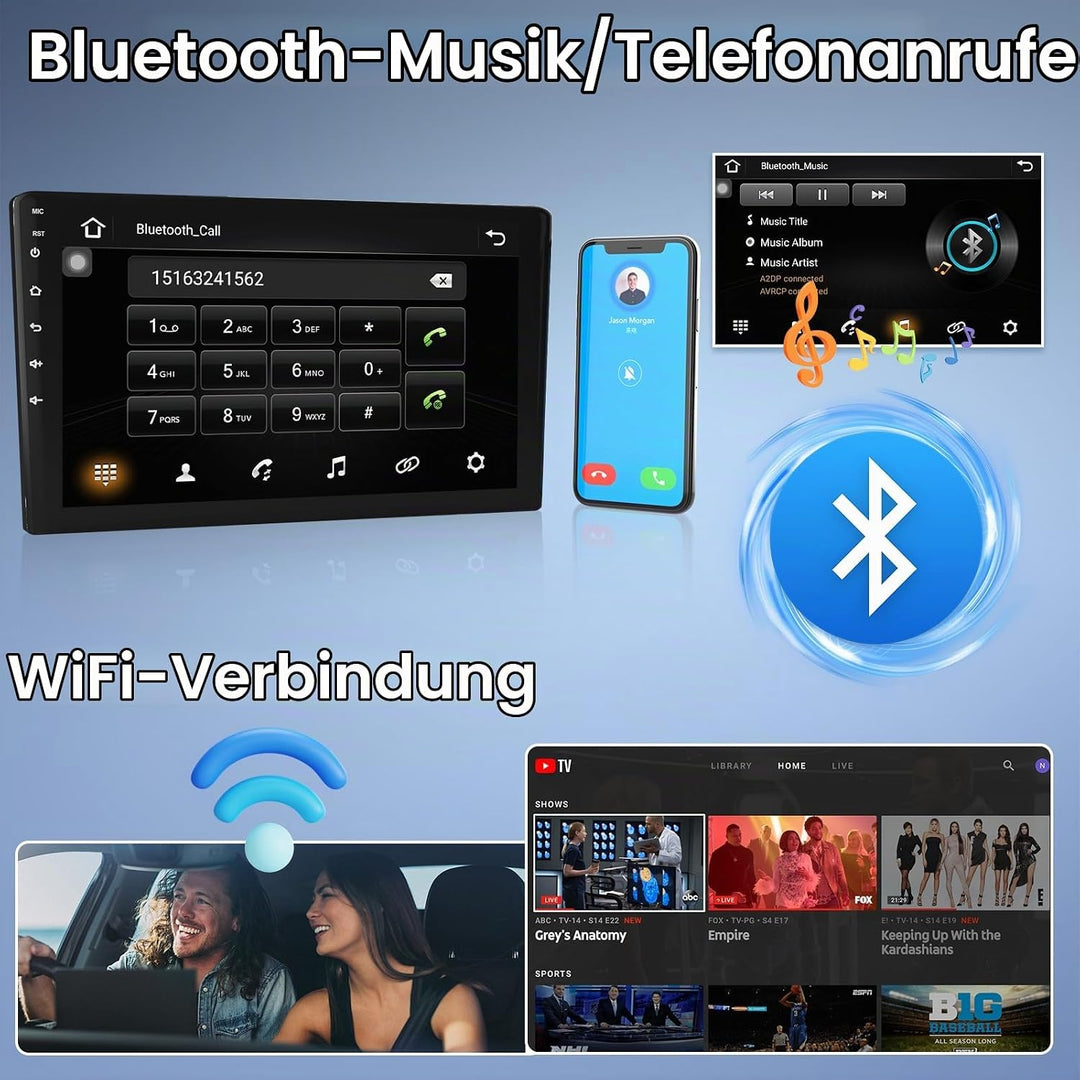 Podofo Autoradio für Peugeot 208/2008 2012-2018, 10.1" Touchscreen Android Radio mit Mirror Link, Bl