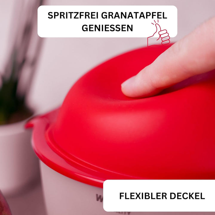 Westmark Granatapfel Entkerner/Entsafter, 3-teilig, Kunststoff/Silikon, Buzzer, Transluzent/Rot, 516
