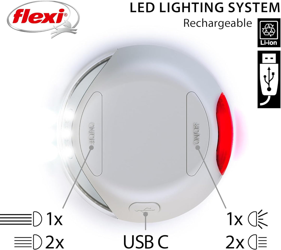 flexi® LED Lighting System (USB), hellgrau, Zubehör für flexi® Roll-Leinen Grau Einheitsgrösse, Grau