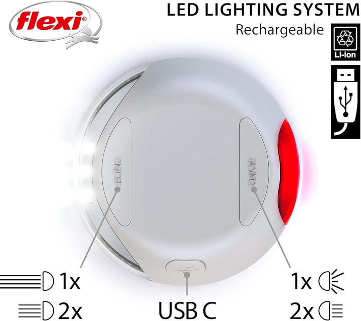 flexi® LED Lighting System (USB), hellgrau, Zubehör für flexi® Roll-Leinen Grau Einheitsgrösse, Grau