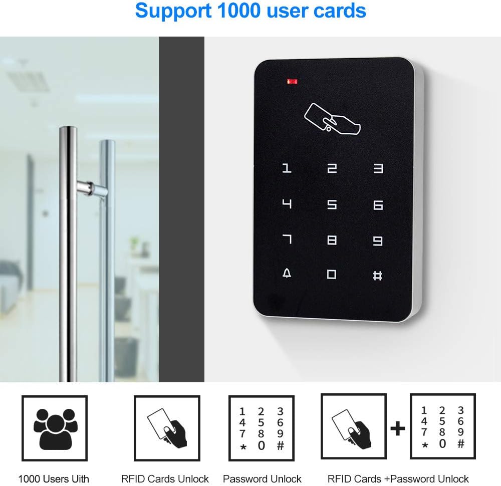 FTSTech Kit de Control de Acceso RFID Con Teclado Autónomo de 125KHz+Cerradura Magnética Eléctrica d