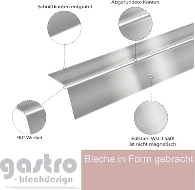 Kantenschutzprofil Edelstahl Winkel Profil, 3000mm Edelstahl Winkel 60x30 mm Schenkelinnenmass aus E