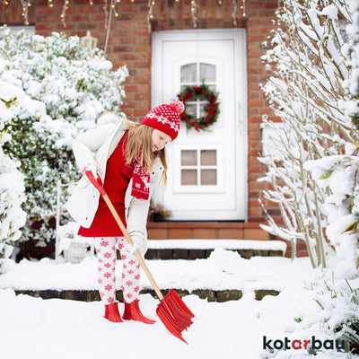 KOTARBAU® Schneeschaufel Kinder-Schneeschaufel Kinder Schneeschieber Kinderschaufel Holz Stiel mit G