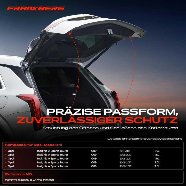 Frankberg Heckklappenöffner Fahrzeugheckklappe Hinten für Insignia A Sports Tourer G09 1.4L-2.8L 200
