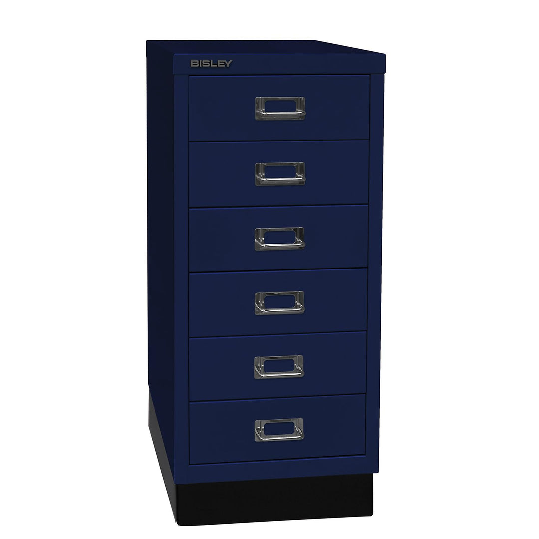 BISLEY MultiDrawer, 29er Serie mit Sockel, DIN A4, 6 Schubladen, Metall, 639 Oxfordblau, 38 x 27.9 x