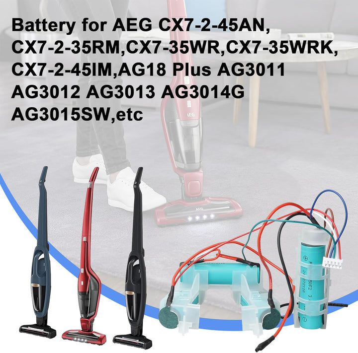 18 V 3000 mAh Akku für Electrolux AEG CX7, Kompatibel mit AEG CX7-2-45AN,CX7-2-35RM,CX7-35WR,CX7-35W